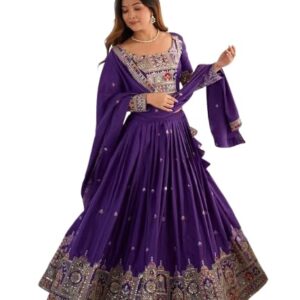 Women’s Embroidered Anarkali Gown with Dupatta | Traditional Ethnic Wear for Wedding Occasions